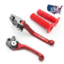 For Honda CRF250R CRF450R CRF250X CRF450X CNC Brake Clutch Levers Dirt Bike Red