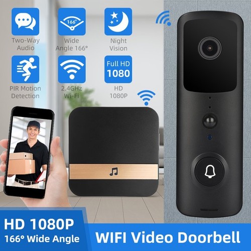 Wireless WiFi Video Doorbell Chime Kit Phone Security Door