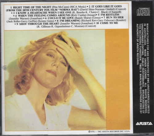 JENNIFER WARNES Best Of CD *Remastered Aussie Pressing (1987) *Disc is MINT - Picture 2 of 2