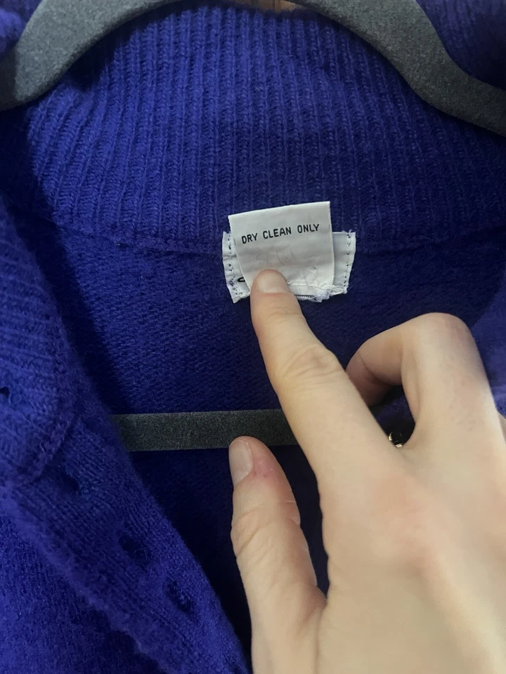 Vintage Darian Royal Purple Lambswool Sweater dress Size L - Image 3 of 4