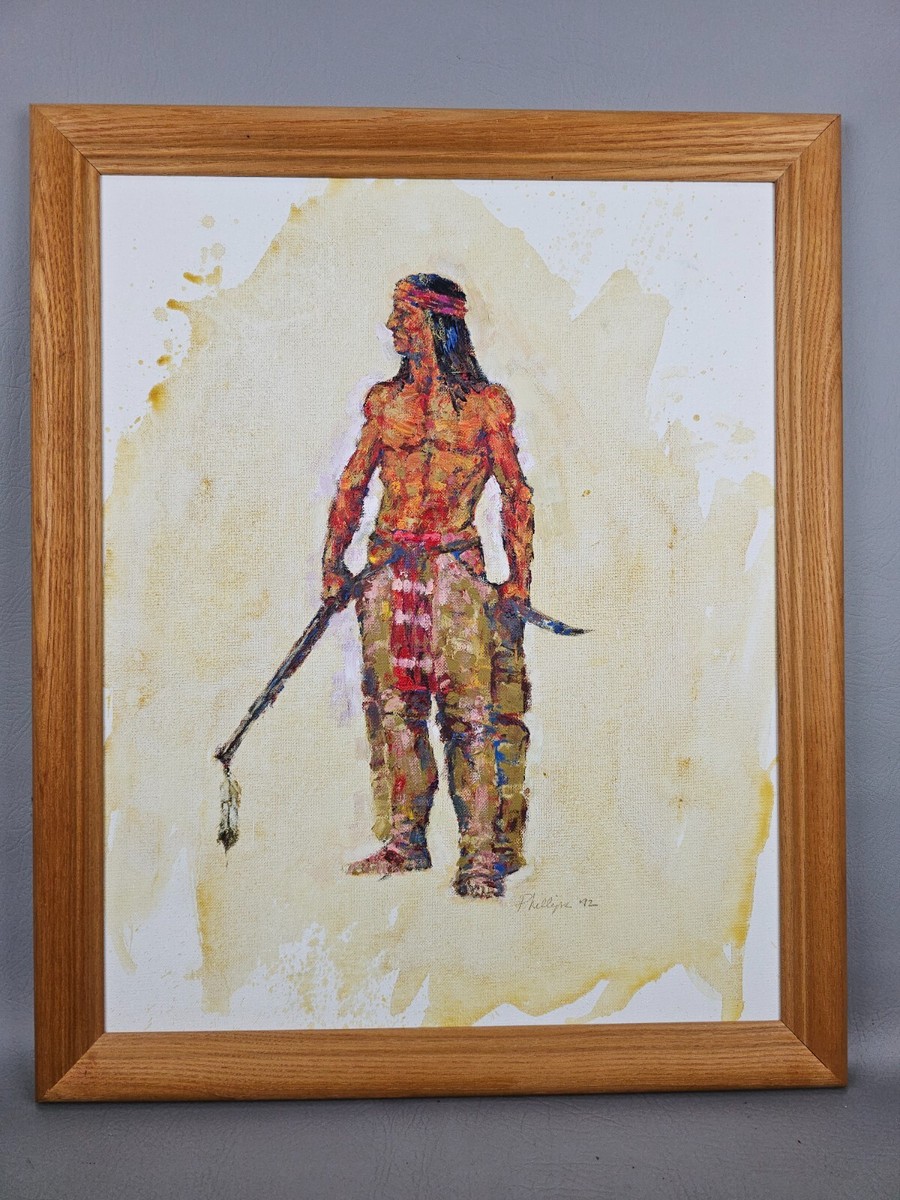 2 Original Native American Indian & Western Cowboy Art Painting 2 Original Native American Indian & Western Cowboy Art Painting