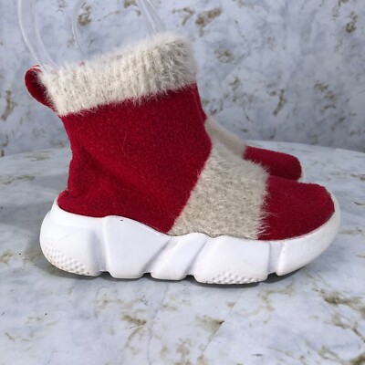 Fashion 25 Toddler Youth Size 8 Shoes Red White Striped Comfort Trainer Sneakers
