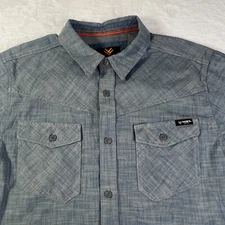 Hawx Shirt Mens Size Large Snap Button Short Sleeve Work Gear Rugged