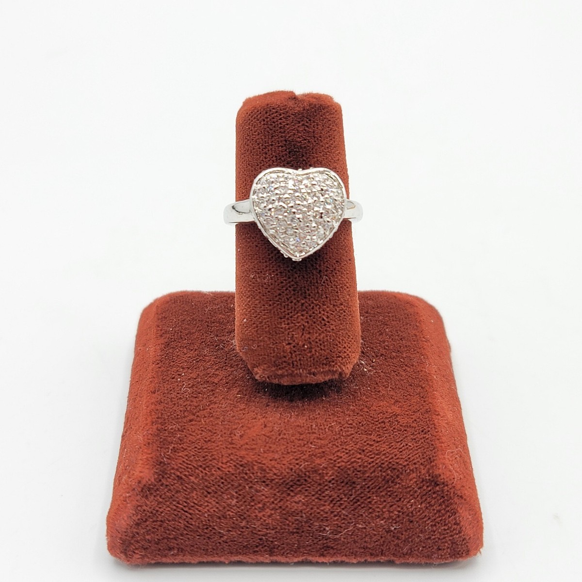 Heartring☆ Yellow Diamond Rhodium Over Sterling Silver Heart Cluster