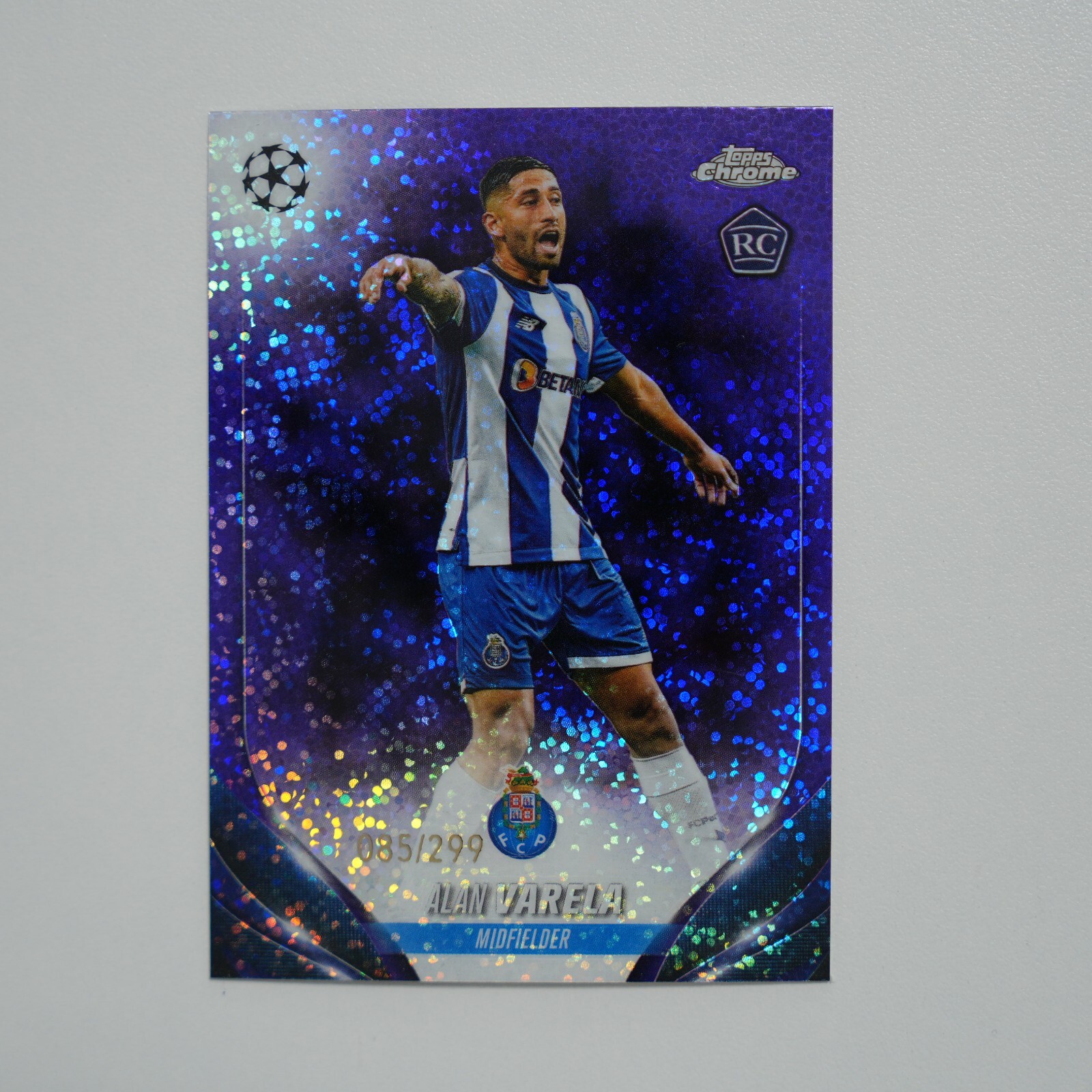 2023-24 Topps Chrome UEFA Purple Sparkle /299 Alan Varela #55