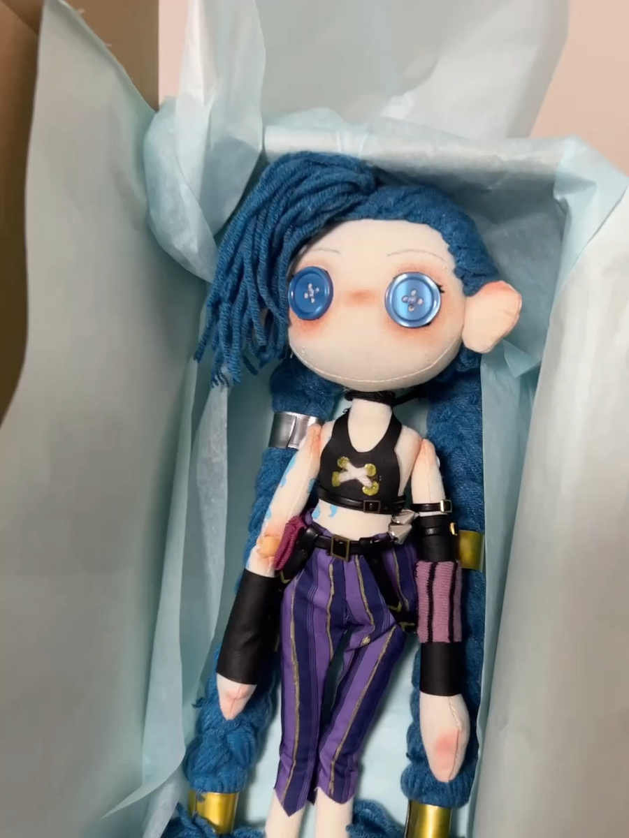Arcane League of Legends Jinx Doll 12 inches Handmade Plush Toy Collectible  Gift