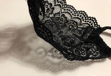 Washable Reusable Lace Face Mask Cover in Black
