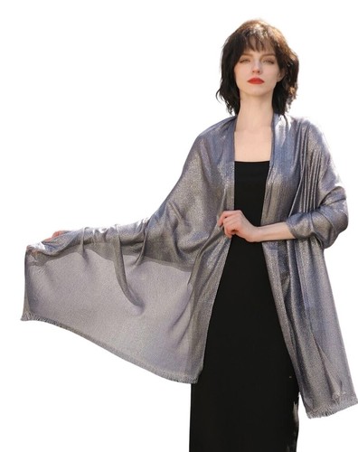 Maxi Bufanda Elegante Chal Hilo Brillante Cubreshoulder Estola Ceremonia - Imagen 14 de 17