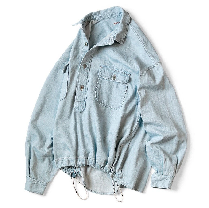 Kapital 8oz Denim Shirt Anorak Light Blue Indigo Authentic ship from Japan New