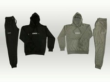 Donna Spugna Logo Tuta Completa Set Pullover con Cappuccio Top Joggers Palestra