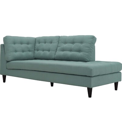 Modway Empress Upholstered Fabric Right Facing Bumper in Laguna