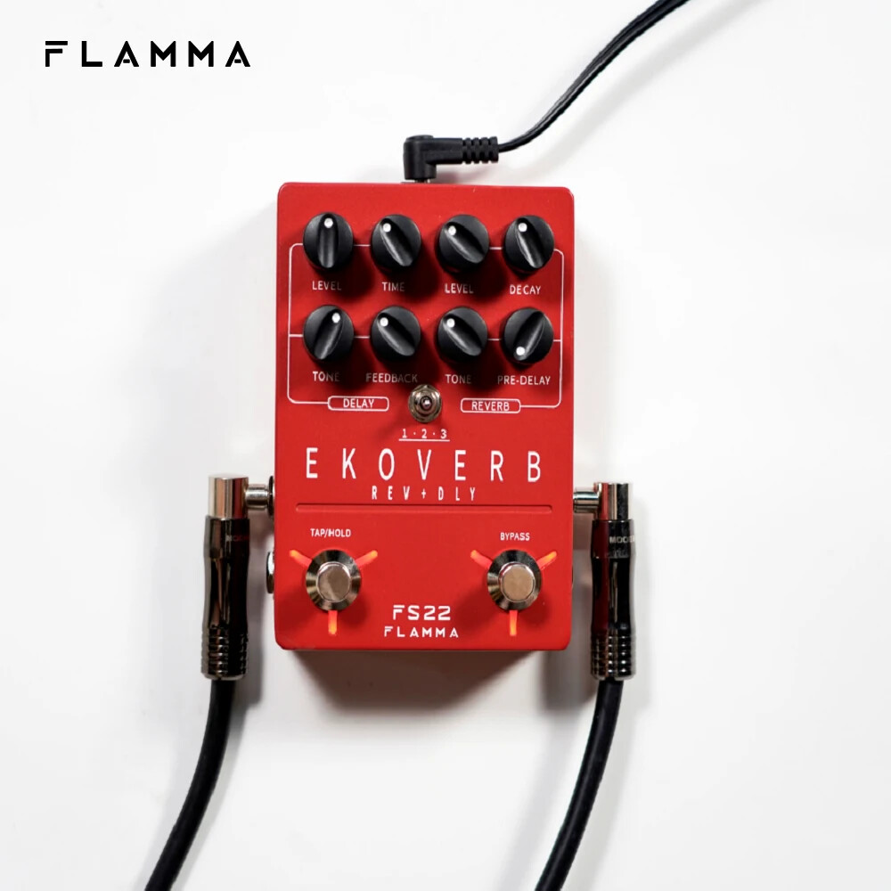 FLAMMA FS22 Ekoverb Dual Reverb Delay Pedal with Freeze and