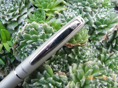Stylo Plume Inoxcrom Atlantic Laqué Gris Satiné - Neuf, Jamais Encré, Plume Argentée, Sans Emballage