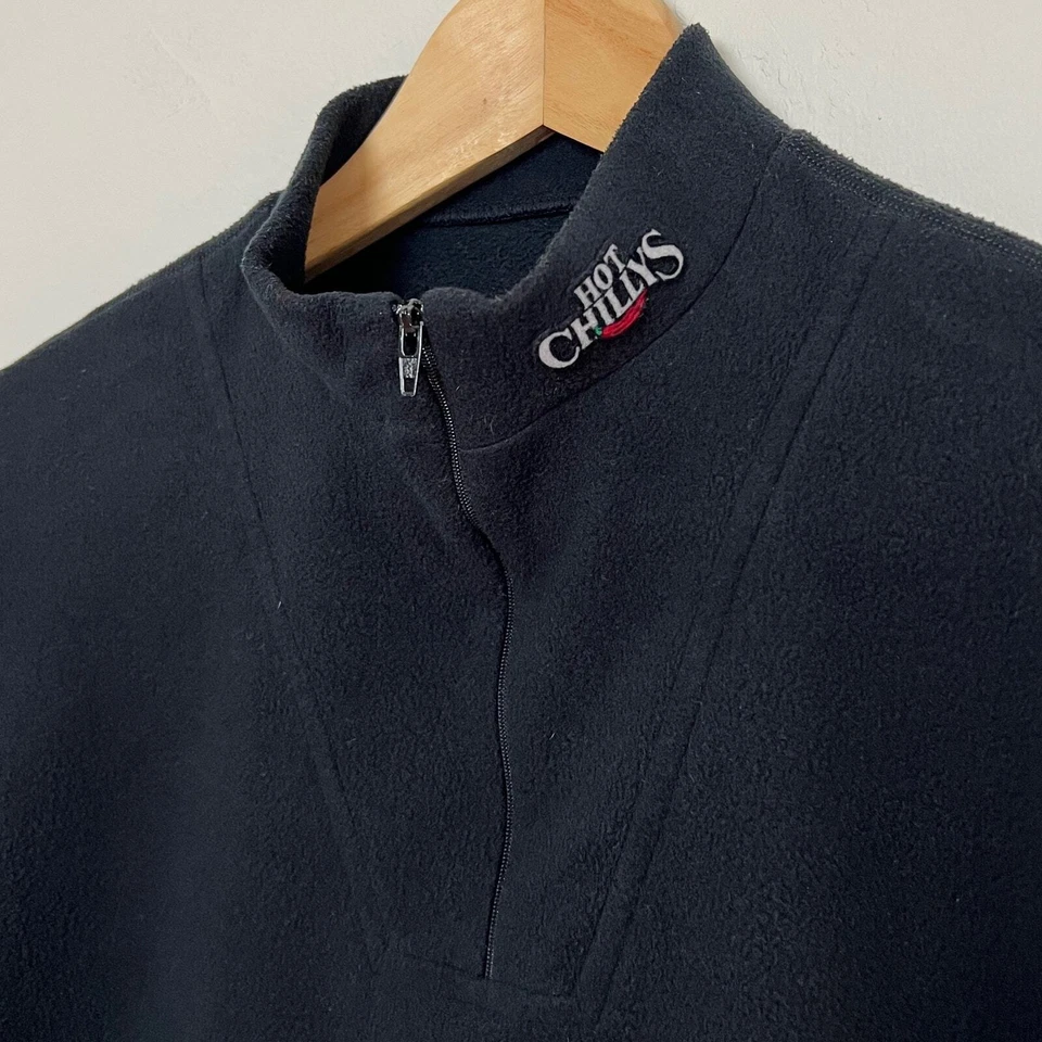 Hot Chillys черный базовый слой мужчин средний 1/4 молнии насмешливый шеи зимние снег лыж флис - Изображение 2 из 4