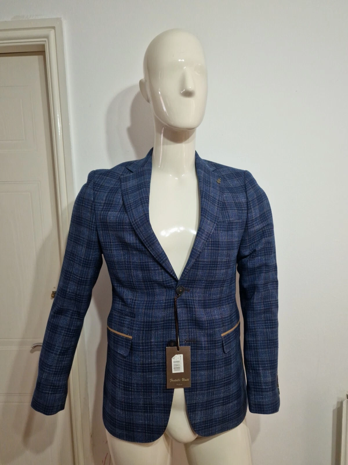 Fratelli Uniti Milano Mens Blazer Navy Blue Uk 36 Eu 46 New
