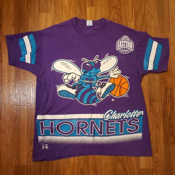 Vtg Throwback 90 S Charlotte Hornets Salem Nba Big Logo Shirt Purple Sz Large Kerma Doukkigel Ch