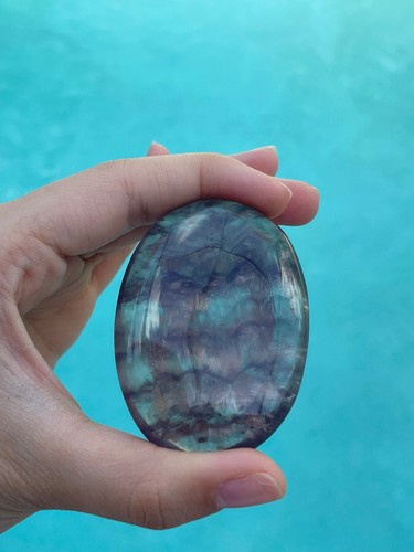 1 Genuine Natural Fluorite Palm Stone Crystal - Picture 99 of 117