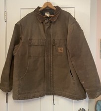 Carhartt C26 Coat 2X Brown Quilted Lining Corduroy Collar