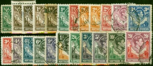 Northern Rhodesia 1938-52 Set of 23 SG25-45 Good to Fine Used - Zdjęcie 1 z 1