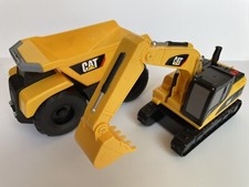 Toy State Industrial CAT Dump Truck and Excavator Loader with Lights  Sounds