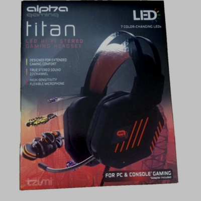Alpha Gaming Titan Led Hi - Fi Stereo Gaming Headset Black PS4-Xbox One-Nintendo