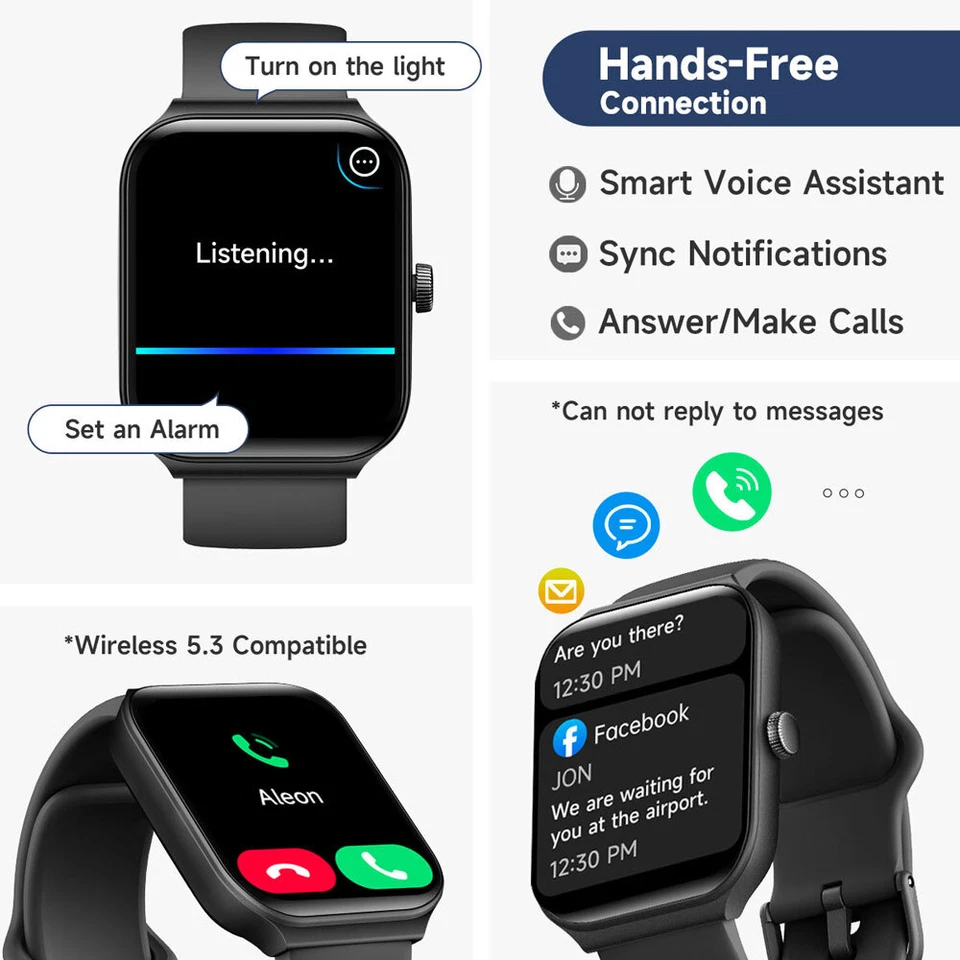 2025 Smart Watch For Men/Women, Waterproof Smartwatch Bluetooth iPhone Samsung - Image 2 of 4