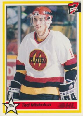 1990-91 7th Inning Sketch OHL #290 TED MISKOLCZI - Owen Sound Platters