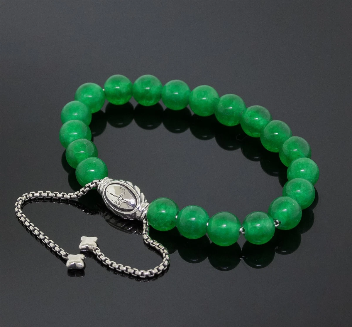 David Yurman Jewelry 925 Sterling Silver 8mm Green Onyx Spiritual