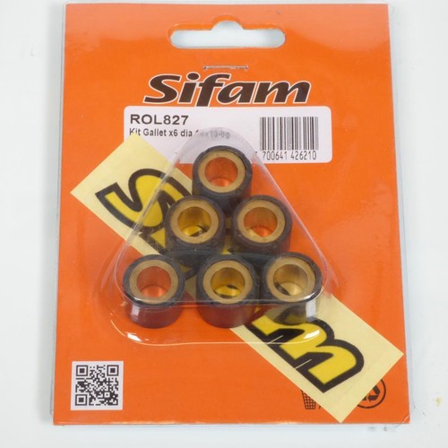 Galet Rouleau De Variateur Sifam Pour Scooter Peugeot 50 New Vivacity 2T 2008-2018 - 16x13 8.5Grs - Lot De 6 Neuf