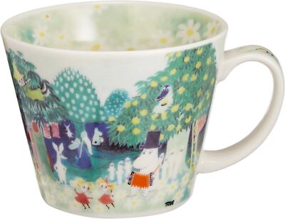 Moomin Valley Water Color Soup Mug Cup Yamaka Japan