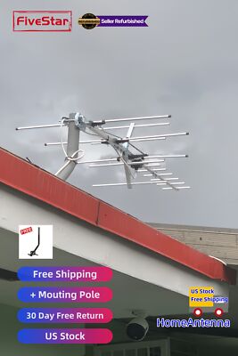 Long Distance Yagi Outdoor HD TV Antenna 200 Mile Range Roof Attic