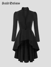 Size 8-10 S Scarlet Darkness Goth Steampunk Victorian Long Waistcoat Top SD2