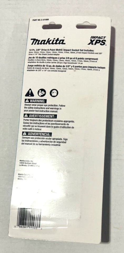 Makita IMPACT XPS Impact Socket Set Metric Standard SA 6 Point Tool 10 Piece - Image 2 of 2
