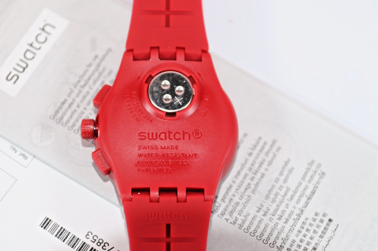 New Swiss Made Swatch Originals Red Step Chrono Silicone Watch 42mm SUSR404 Date