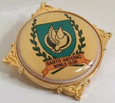 SANTO ANTONIO BOWLS CLUB PIN BADGE LAPEL BROOCH BOWLING ASSOCIATION PORTUGAL