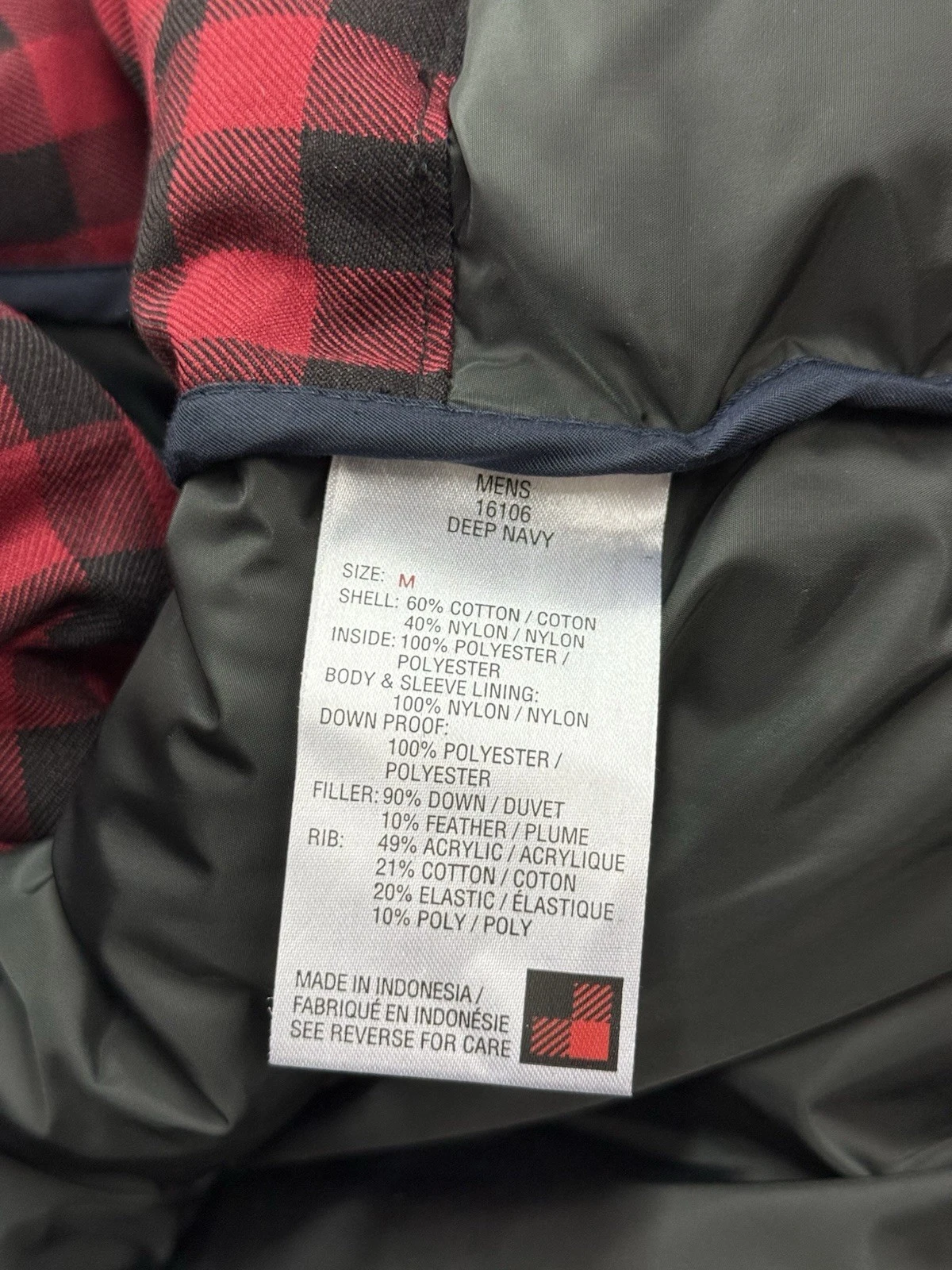 Woolrich Langhorne Men's Puffer Jacket Size Medium Deep Navy 550 Fill 16106 - product detail image 7