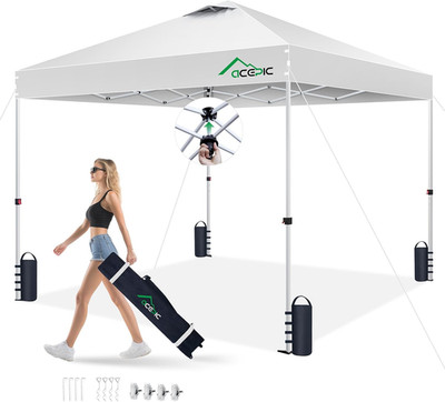 10X10 Pop up Canopy Tent, One Push Instant Outdoor Gazebo with Vented Top, Upgra
