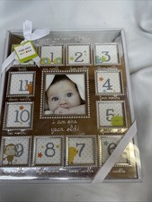 Baby  s 1st Year Picture Frame-Silver Tone-Room For 12 Monthly Photos  Full Year