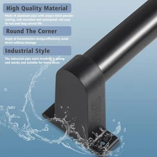 Industrial Stair Railing Metal Hand Rails for Indoor & Outdoor Steps Wall Mou...