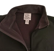 DUCKS UNLIMITED Medium Black Full Zip Soft Fleece Vest Men's Logo Zip Pockets