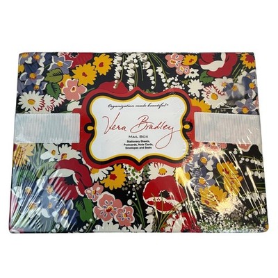 Vera Bradley Mail Box Stationery Set Poppy Fields Floral Multicolor New
