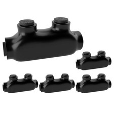 5Pack 2 Port Insulated Wire Connectors Black Splice Connector 2/0-6AWG UL Listed