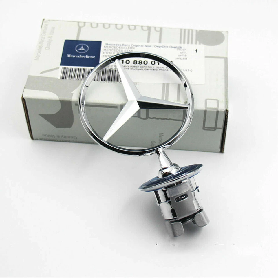 Standing Hood Star Emblem Badge Ornament E350 C300 S560 Fit for Mercedes-Benz Foto 2 de 4