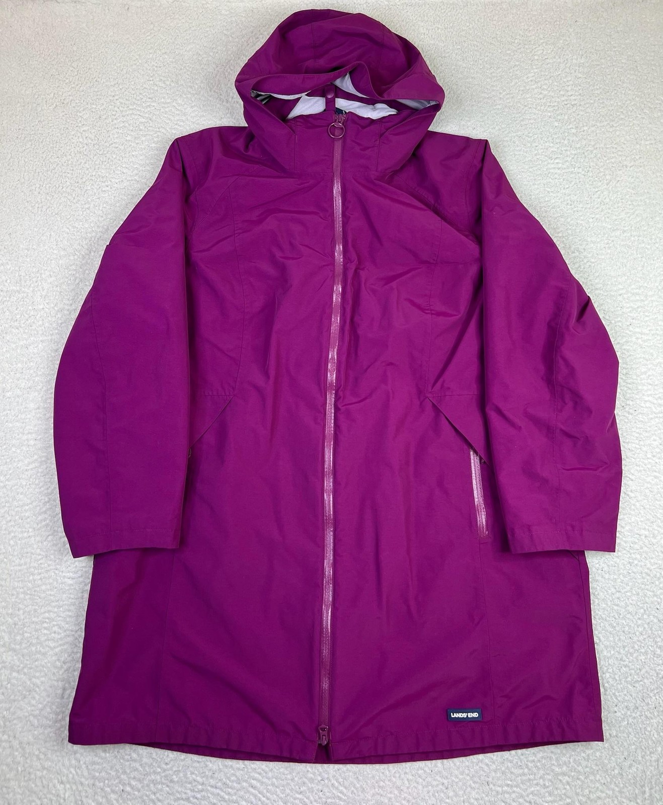 Womens Plus 1x 16w-18w Rubellite Pink Hooded Zip Nylon
