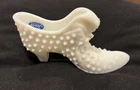 Fenton Hobnail White Milk Glass Cat Head Shoe/Slipper 👠