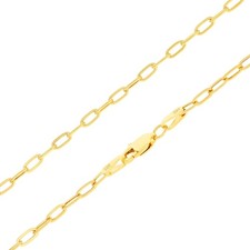14k Yellow Gold 2mm Paperclip Chain Rolo Dainty Link Cable Necklace Womens 16"