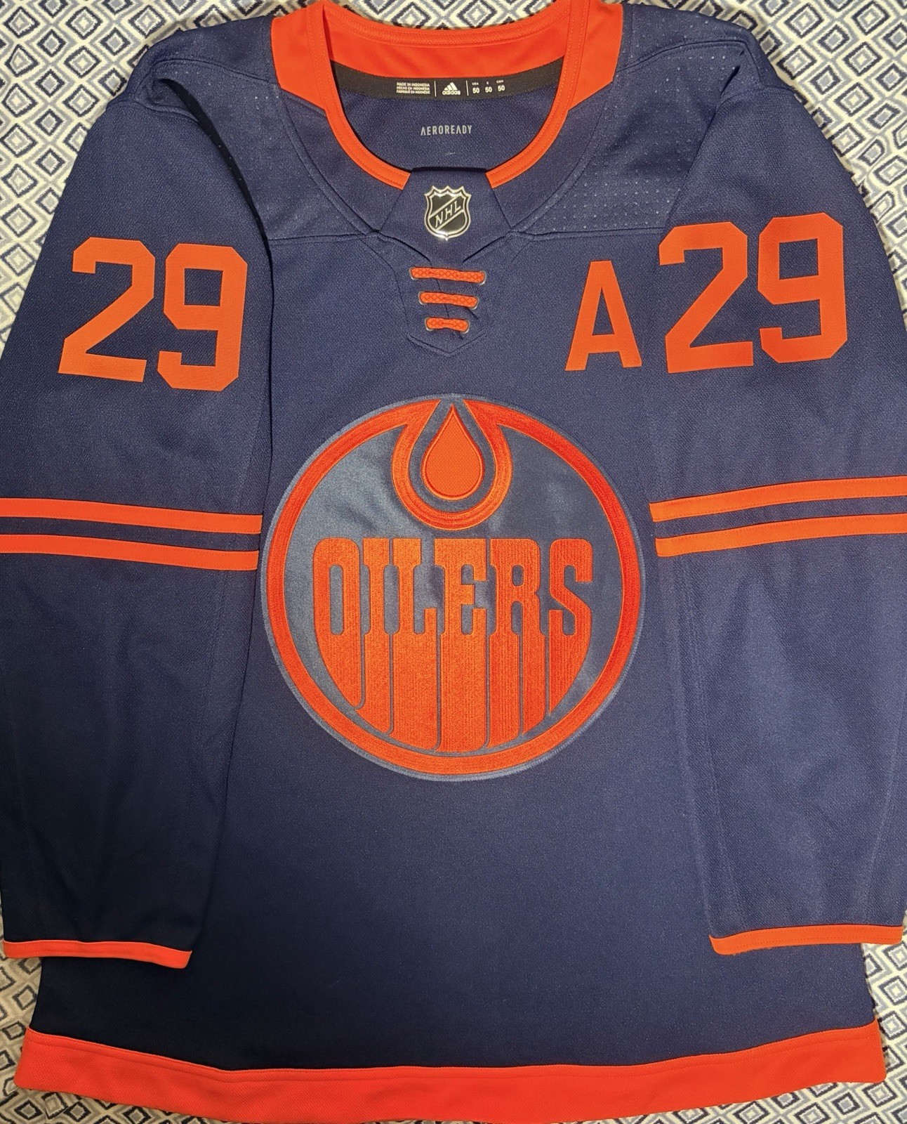 Leon Draisaitl Edmonton Oilers Adidas Climalite 3rd Jersey Size: 50 + A
