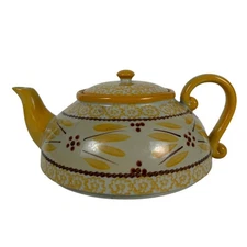 Temptations Ceramic Teapot Decorative Floral Design Kitchen Tea Party Yellow