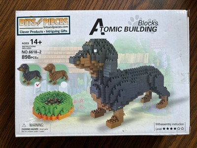 Dachshund Building Blocks Puppy dog model Puzzle Atomic 3-D. New.