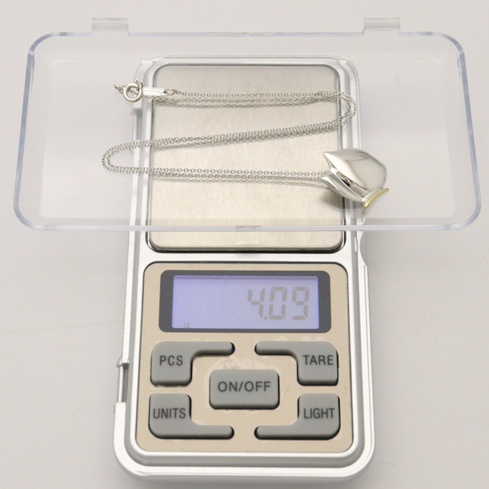 Tiffany & Co. Butterfly Necklace Pendant 16.2" Silver 925 & 18K Gold